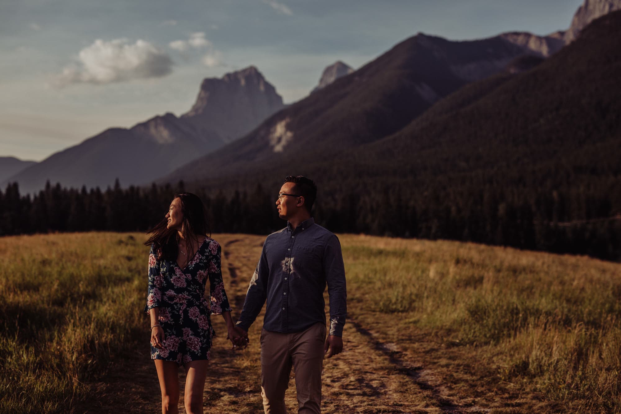 Banff Montreal Wedding Canmore Engagement Quarry Lake Montreal Traveling Destination Photographer Brent Calis Field Mountains
