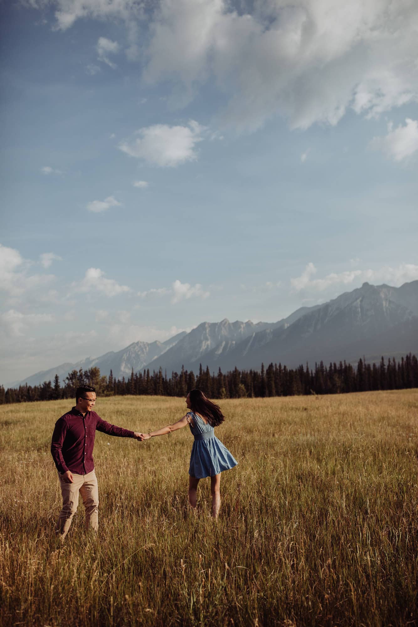 Banff Montreal Wedding Canmore Engagement Banff Montreal Traveling Destination Photographer Brent Calis Field Mountains