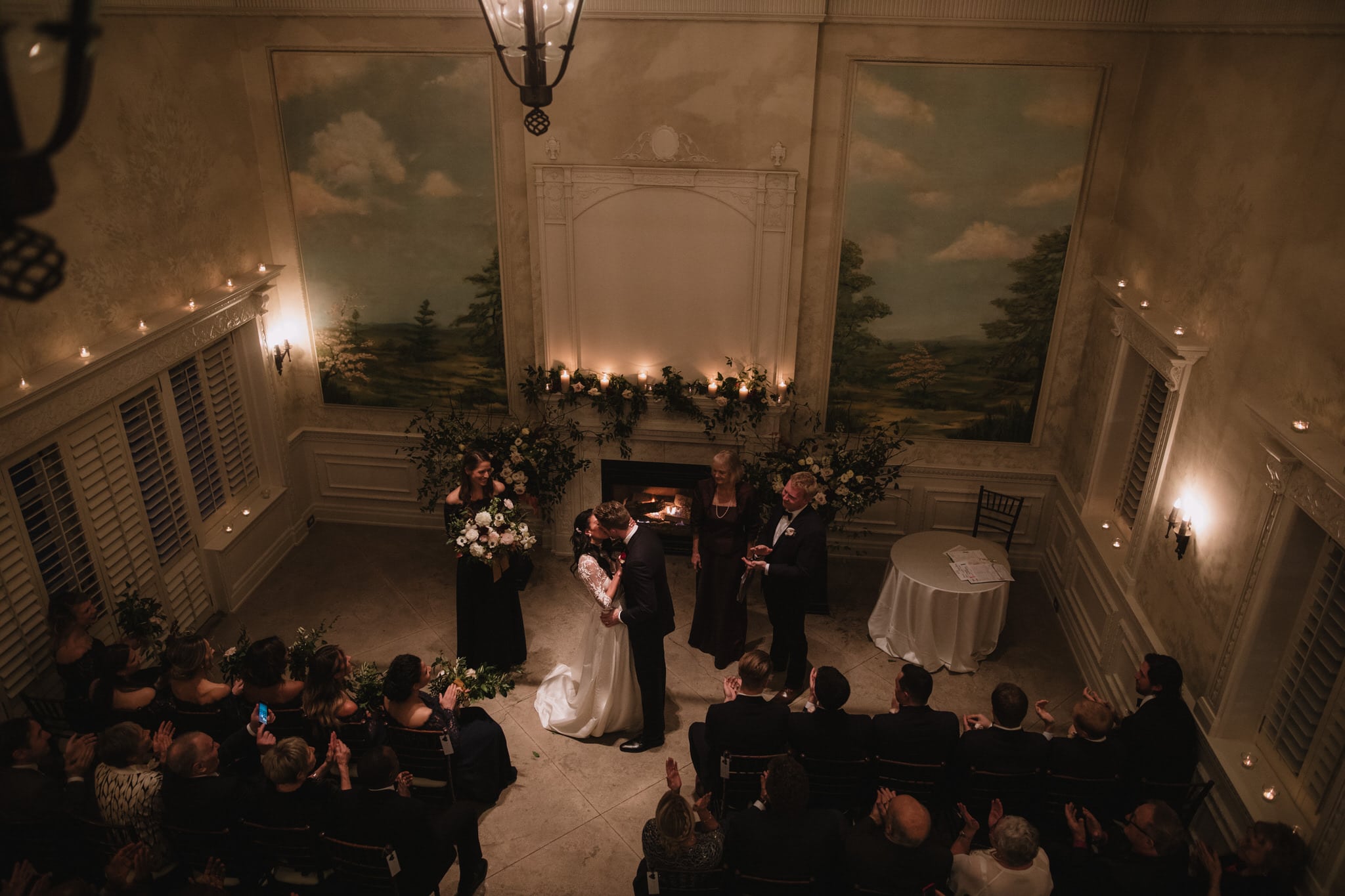 Bride and groom kiss at Graydon Hall Manor Wedding in Toronto