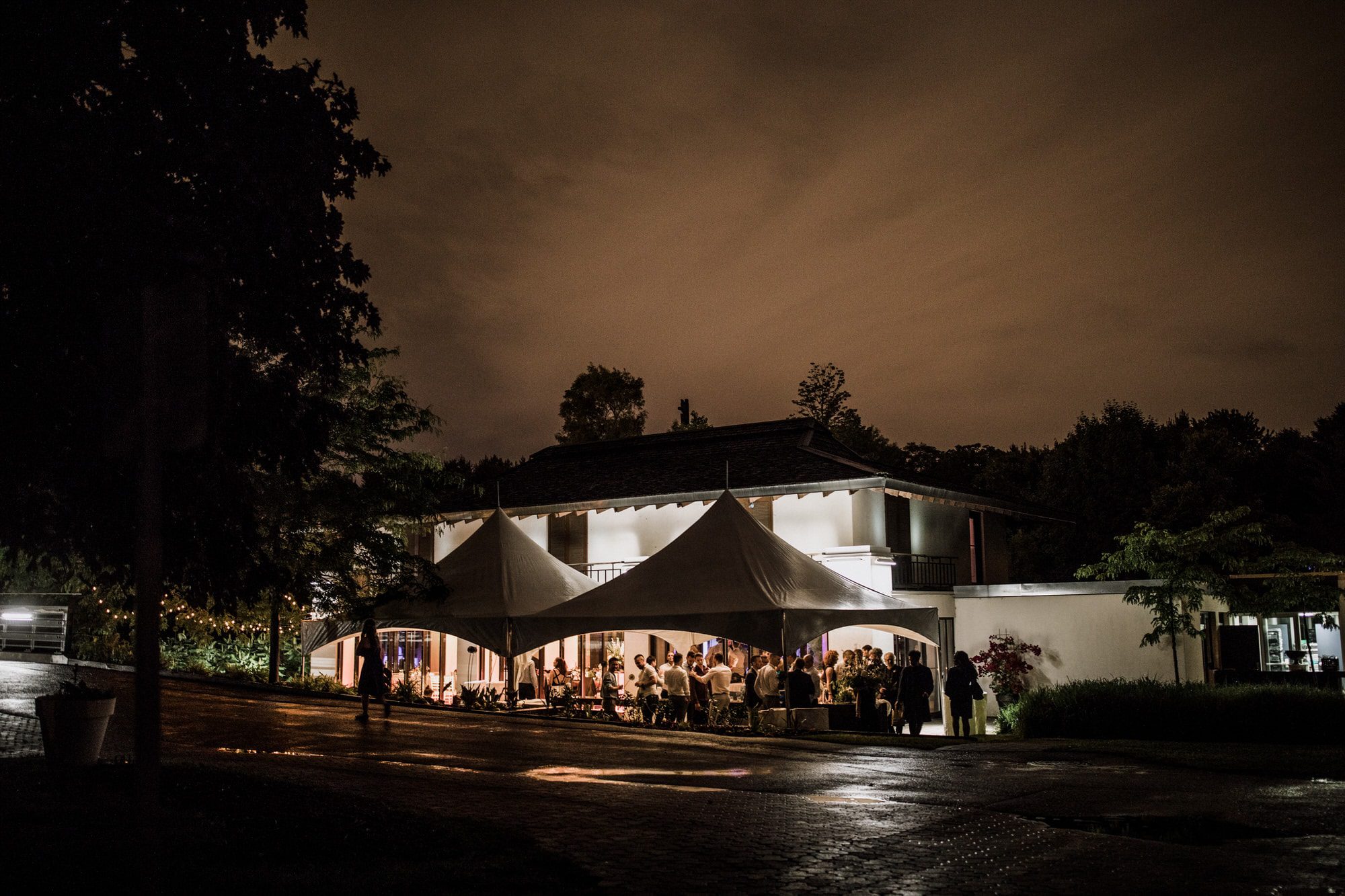 Pavilion Jamaique Wedding at Parc Jean Drapeau - Tent at night - Brent Calis Wedding Photographer